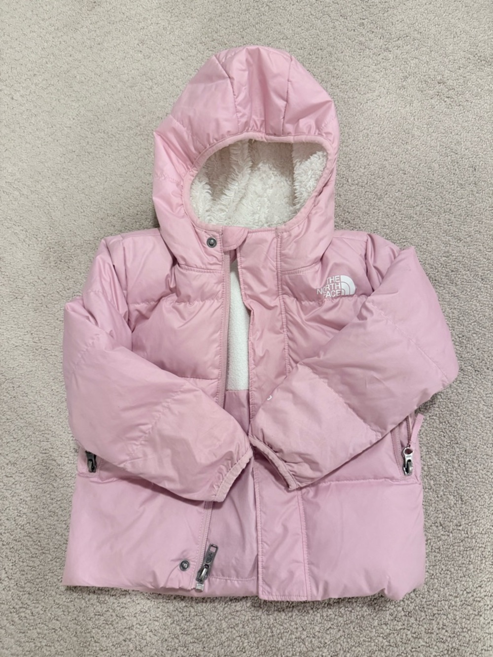 The North Face Light Pink Insulated Hooded Jacket